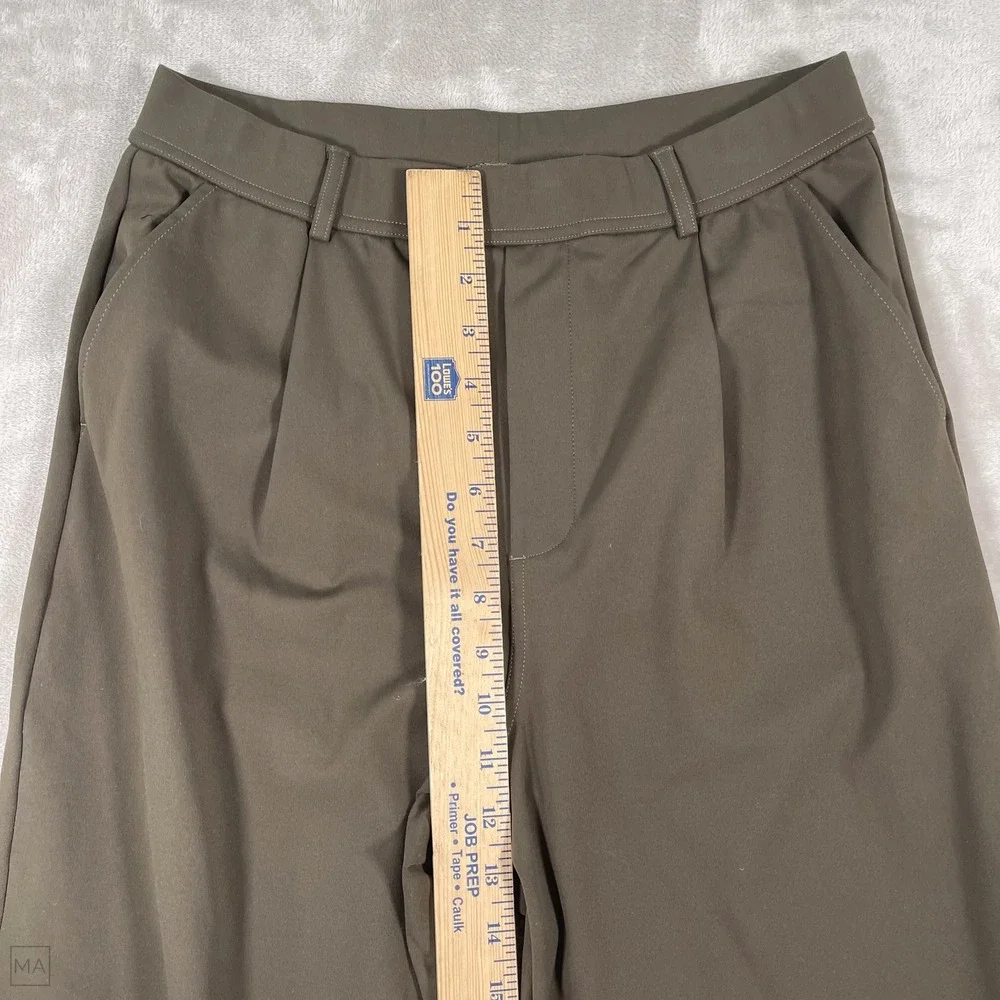 Halara Women's Pants Wide Leg Flowy Athleisure Stretch Office M Green